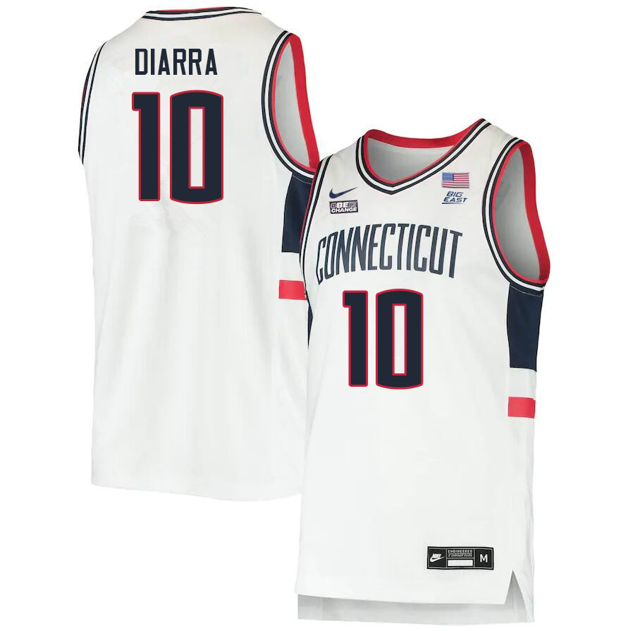 Men #10 Hassan Diarra Uconn Huskies College 2022-23 Basketball Stitched Jerseys Stitched Sale-White
